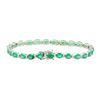 Image 2 : 7.25 ctw Emerald and Diamond Bracelet - 18KT White Gold