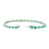 Image 3 : 7.25 ctw Emerald and Diamond Bracelet - 18KT White Gold