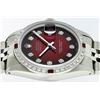 Image 5 : Rolex Mens Stainless Steel Red Vignette Diamond & Ruby Datejust Wristwatch