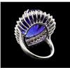Image 3 : GIA Cert 27.51 ctw Tanzanite and Diamond Ring - 14KT White Gold