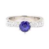 Image 2 : 1.52 ctw Sapphire And Diamond Ring - 18KT White Gold