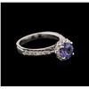 Image 2 : 1.13 ctw Tanzanite and Diamond Ring - 14KT White Gold