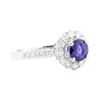Image 1 : 1.81 ctw Sapphire And Diamond Ring - 18KT White Gold