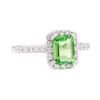 Image 1 : 1.78 ctw Tsavorite and Diamond Ring - Platinum