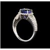 Image 4 : 14KT White Gold 3.68 ctw Tanzanite and Diamond Ring