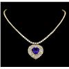 Image 1 : 14KT Yellow Gold 13.62 ctw Tanzanite and Diamond Necklace