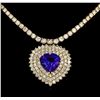 Image 2 : 14KT Yellow Gold 13.62 ctw Tanzanite and Diamond Necklace