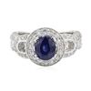 Image 2 : 3.52 ctw Sapphire and Diamond Ring - 18KT White Gold