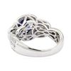 Image 3 : 3.52 ctw Sapphire and Diamond Ring - 18KT White Gold