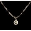 Image 1 : 1.00 ctw Diamond Solitaire Pendant With Chain - 14KT White Gold