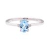Image 2 : 0.52 ctw Blue Topaz and Diamond Ring - 14KT White Gold