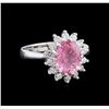 Image 1 : 2.40 ctw Pink Topaz and Diamond Ring - 14KT White Gold