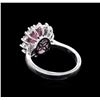 Image 3 : 2.40 ctw Pink Topaz and Diamond Ring - 14KT White Gold