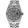 Image 2 : Rolex Mens Stainless Steel Meteorite Diamond And Sapphire Datejust Wristwatch