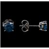 Image 2 : 14KT White Gold 0.97 ctw Fancy Blue Diamond Stud Earrings