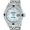 Image 2 : Rolex Ladies Stainless Steel Blue MOP Diamond & Sapphire 26MM Datejust Wristwatc