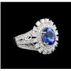 Image 1 : 14KT White Gold 1.95 ctw Tanzanite and Diamond Ring