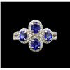 Image 2 : 14KT White Gold 1.90 ctw Sapphire and Diamond Ring
