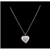 Image 2 : 14KT White Gold 1.29 ctw Diamond Heart Pendant With Chain