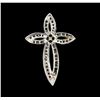 Image 2 : 0.60 ctw Diamond Cross Pendant - 10KT White Gold