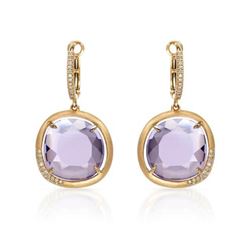 14k Rose Gold 12.66CTW Diamond and Amethyst Earrings, (I1/I)