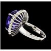 Image 3 : GIA Cert 13.48 ctw Tanzanite and Diamond Ring - 14KT White Gold