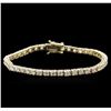 Image 1 : 14KT Yellow Gold 4.60 ctw Diamond Tennis Bracelet