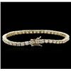 Image 2 : 14KT Yellow Gold 4.60 ctw Diamond Tennis Bracelet