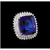 Image 1 : 14KT White Gold GIA Certified 43.23 ctw Tanzanite and Diamond Ring