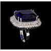 Image 4 : 14KT White Gold GIA Certified 43.23 ctw Tanzanite and Diamond Ring