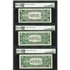 Image 2 : Lot of (3) Silver Certificates 1935E Choice Unc 64, 1957A 64EPQ, 1957A Gem Unc 6