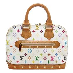 Louis Vuitton White Multicolore Alma MM Satchel Bag