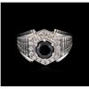 Image 2 : 2.55 ctw Black Diamond Ring - 14KT White Gold