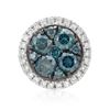 Image 1 : 14k White Gold 0.46CTW Diamond and Blue Diamonds Pendant, (SI/H)