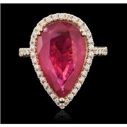 9.84 ctw Ruby and Diamond Ring - 14KT Yellow Gold