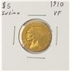 Image 1 : 1910 $5 Indian Head Half Eagle Gold Coin