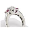 Image 6 : 14k White Gold 3 Stone Engagement Ring