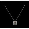 Image 2 : 0.85 ctw Diamond Pendant With Chain - 14KT White Gold