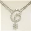 Image 2 : 18K White Gold 1.15 ctw F VS2 Diamond Cluster Star Double Cable Chain Necklace