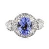 Image 2 : 3.45 ctw Sapphire and Diamond Ring - 14KT White Gold