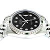 Image 3 : Rolex Mens Stainless Steel Slate Black Diamond & Emerald Datejust Wristwatch