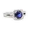 Image 1 : 2.28 ctw Sapphire And Diamond Ring - 14KT White Gold