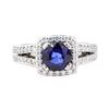 Image 2 : 2.28 ctw Sapphire And Diamond Ring - 14KT White Gold