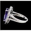 Image 4 : 4.16 ctw Tanzanite and Diamond Ring - 14KT White Gold