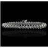 Image 1 : 14KT White Gold 3.37 ctw Diamond Tennis Bracelet