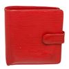 Image 1 : Louis Vuitton Red Epi Leather Porte-Billets Compact Wallet