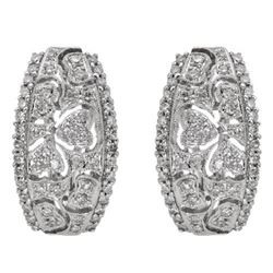 14k White Gold 0.68CTW Diamond Earrings, (SI3/G-H)