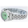 Image 4 : Rolex Ladies Stainless Steel Green Stamp Diamond & Emerald Datejust Wristwatch