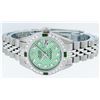 Image 5 : Rolex Ladies Stainless Steel Green Stamp Diamond & Emerald Datejust Wristwatch