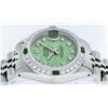 Image 7 : Rolex Ladies Stainless Steel Green Stamp Diamond & Emerald Datejust Wristwatch